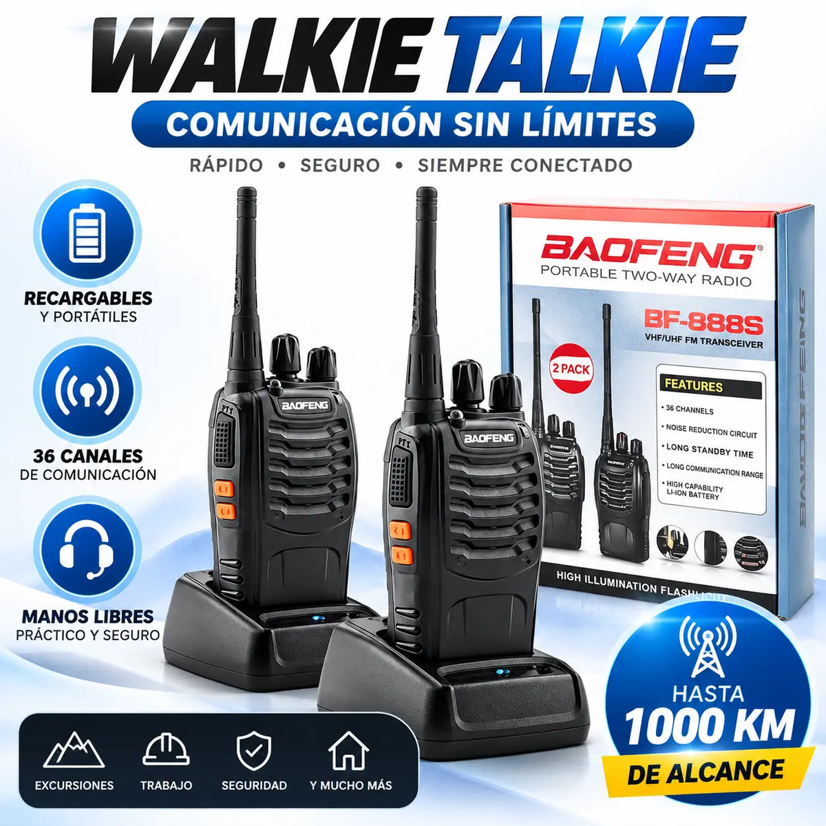 RADIOS WALKIE TALKIE INTELIGENTES + ENVIO GRATIS + REGALO