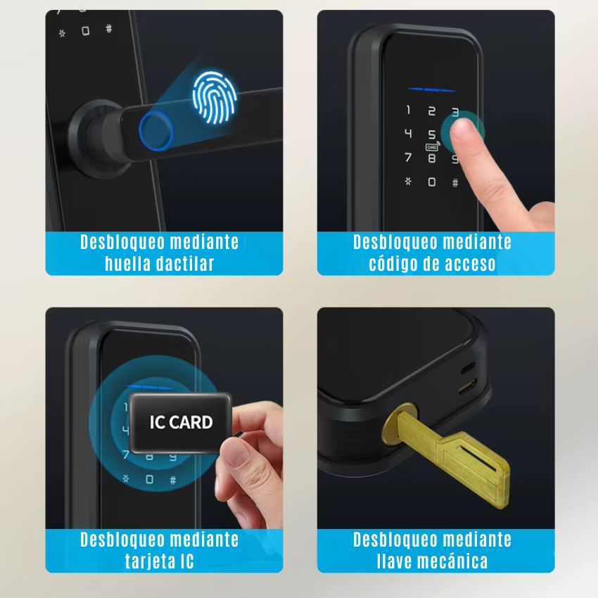 Cerradura Inteligente Con huella, pin, wifi, llave y tarjeta + Envio gratis + Regalo