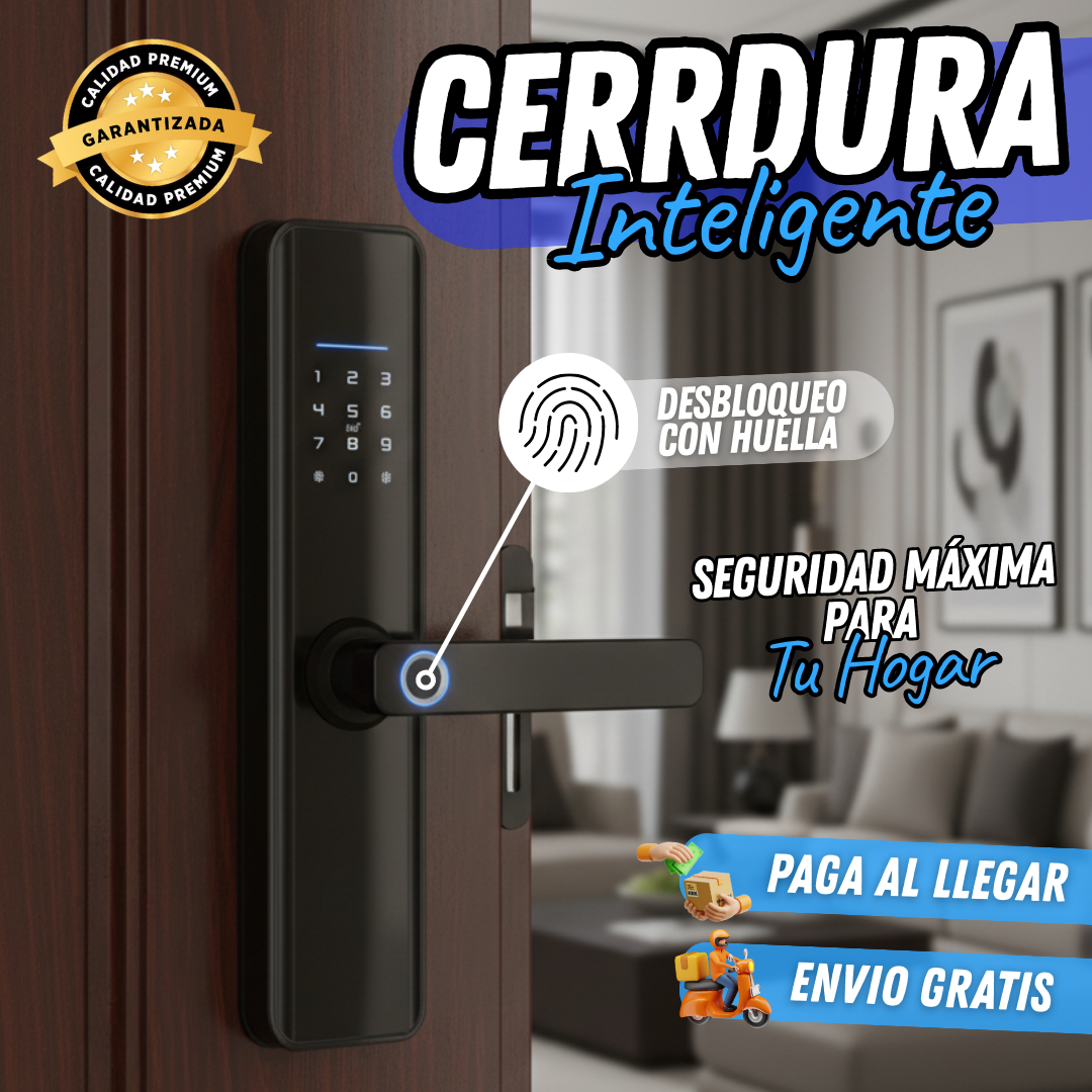 Cerradura Inteligente Con huella, pin, wifi, llave y tarjeta + Envio gratis + Regalo