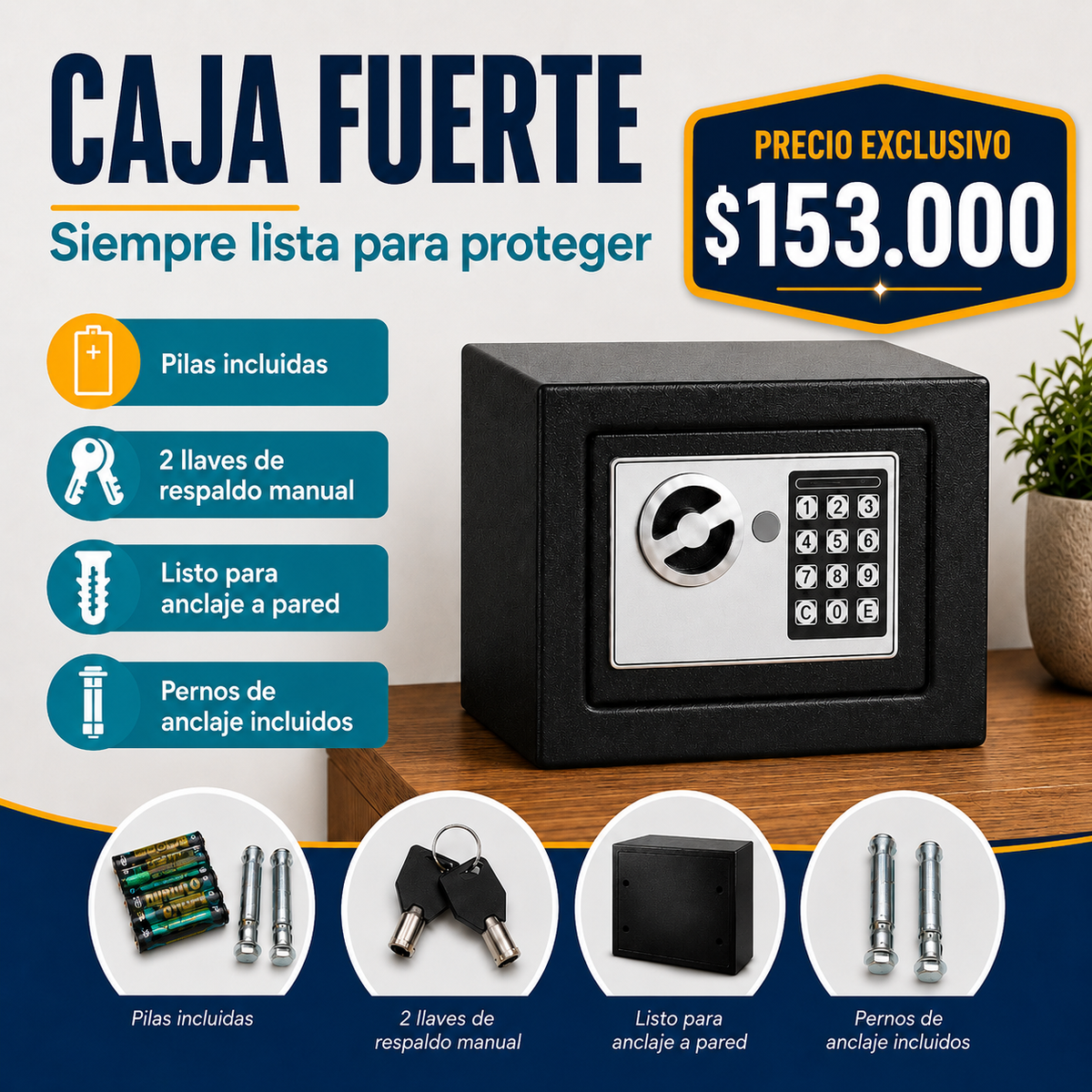 Caja Fuerte De Seguridad Digital TT + envio gratis + regalo