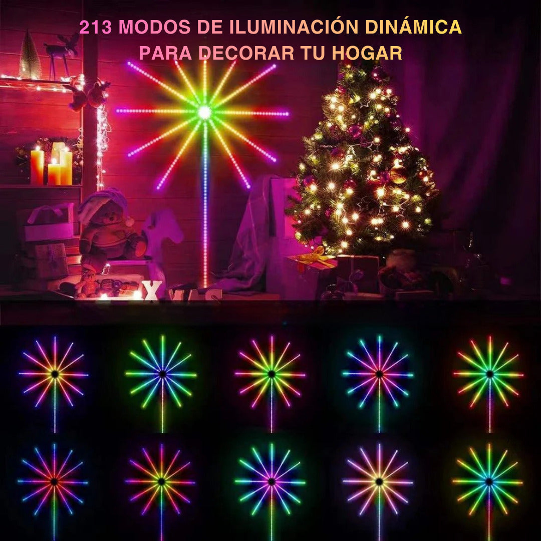 Luces LED con Efecto de Fuegos Artificiales 🎇