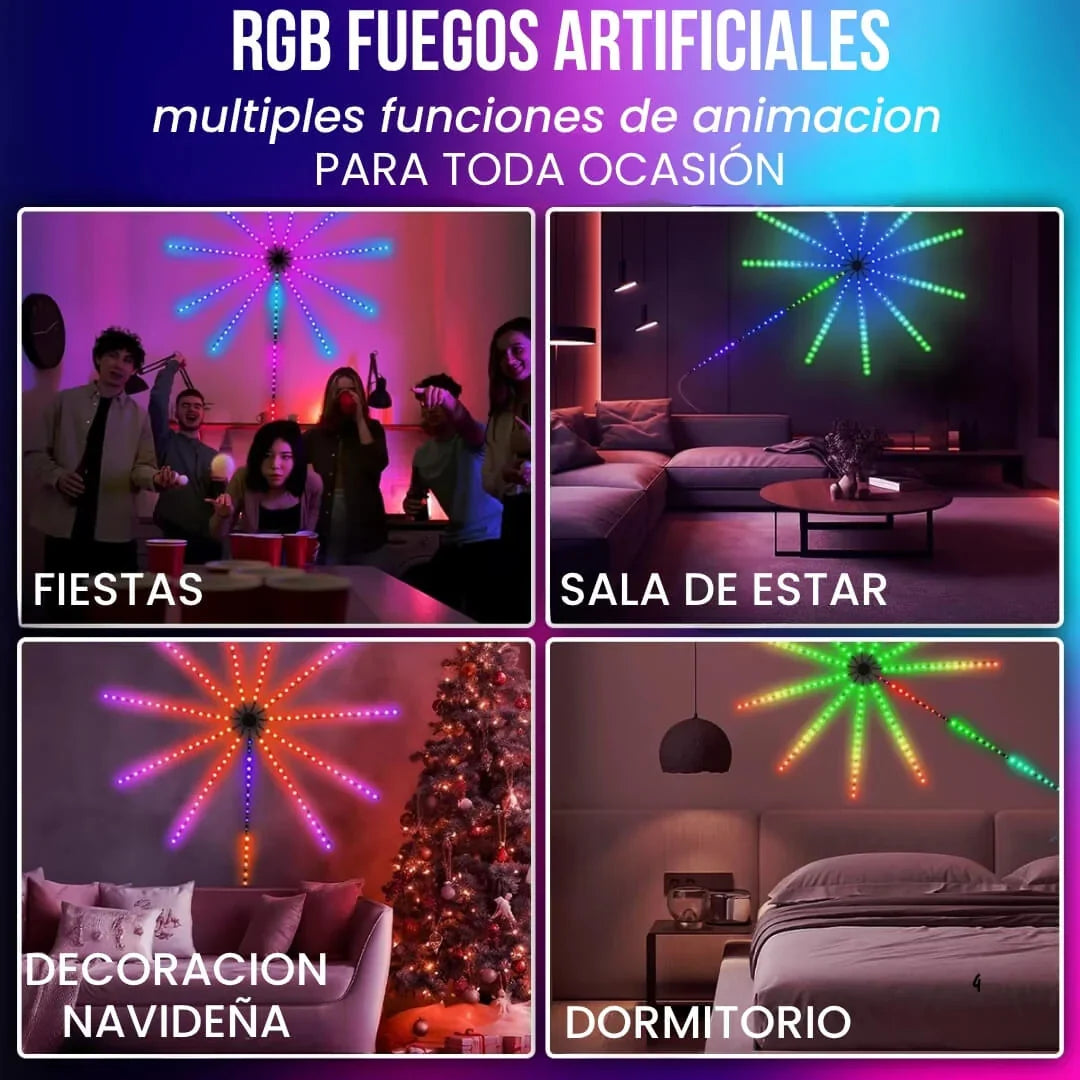 Luces LED con Efecto de Fuegos Artificiales 🎇