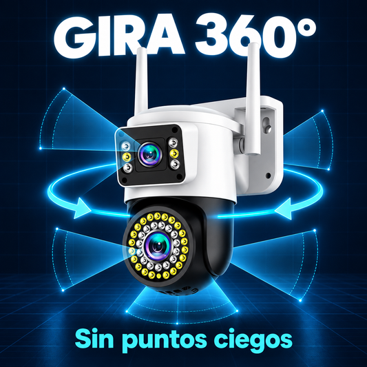 Militar Guard | Cámara de Seguridad WiFi 360° con Visión Nocturna a Color + Regalo