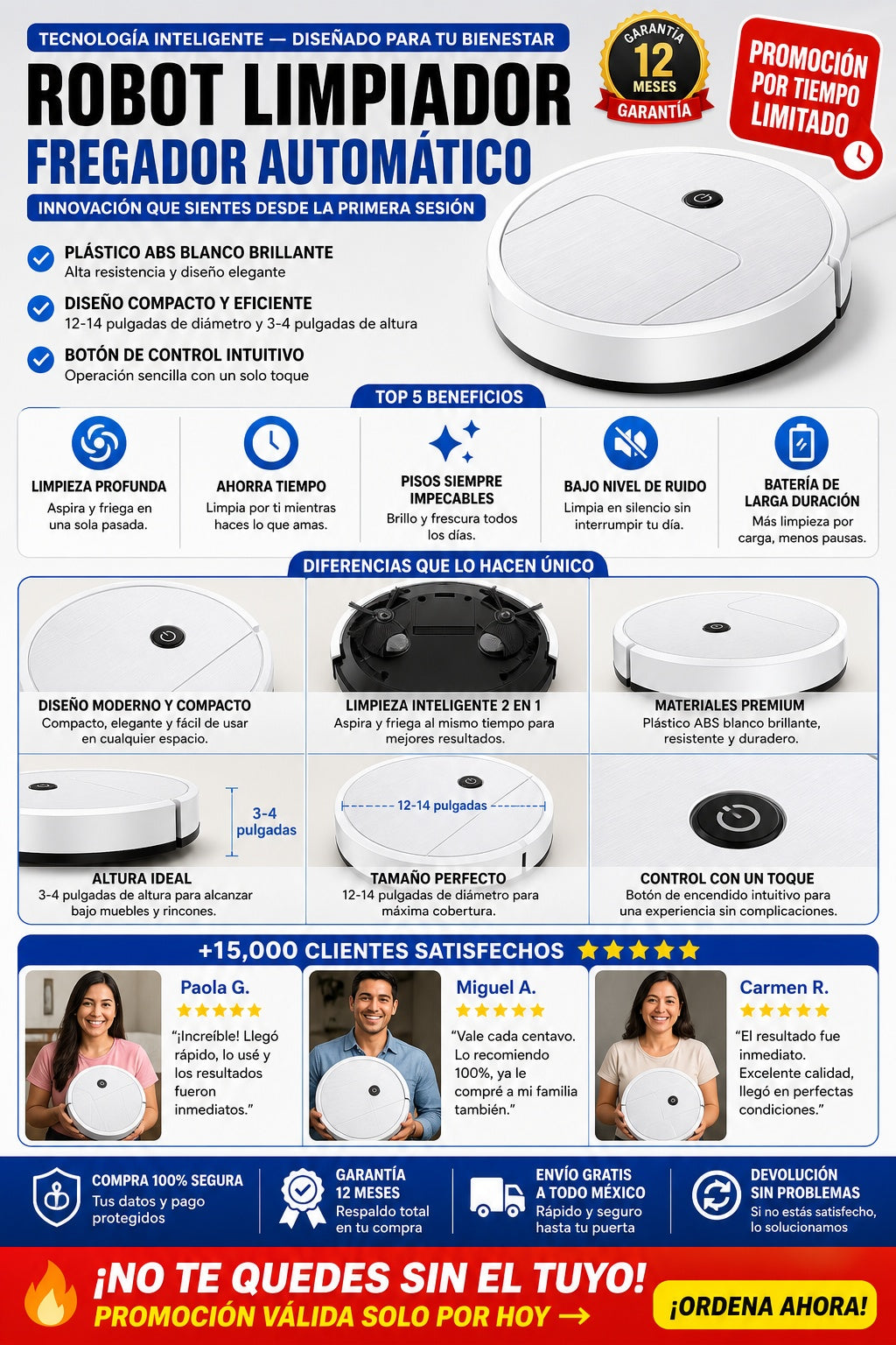 Robot Limpiador Fregador Automático - Entrega Inmediata + Entrega Gratis + Regalo